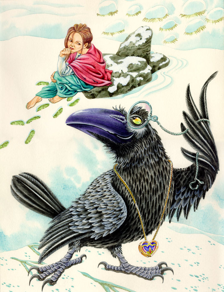 Ворон из снежной королевы рисунок