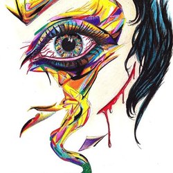 A rainbow of pain in her eyes