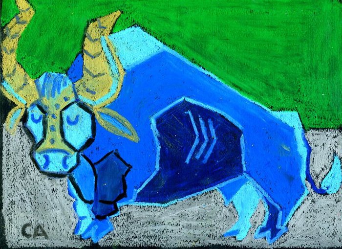Исполненный очей. Синий бык. Синий бык мифология. Синий вол исполненный очей. Авангард бык.