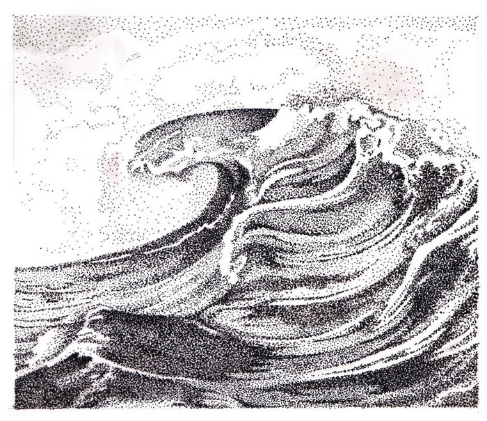 Вода в графике рисунок. Графика тушью море. Волны в графике. Волны рисунок карандашом. Море Графика.