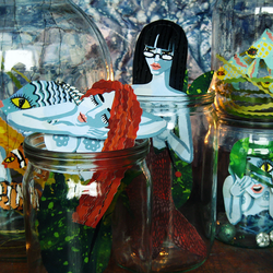 Mermaid in glass jars