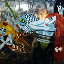Mermaid in glass jars