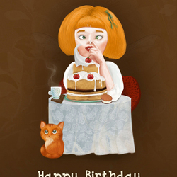 открытка "Happy Birthday"