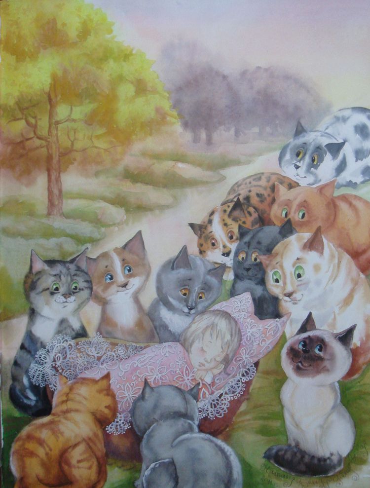 Есенин много кошек ах как на свете. Кошки в живописи. Картины с кошками. Несколько кошек живопись. Художник котов.