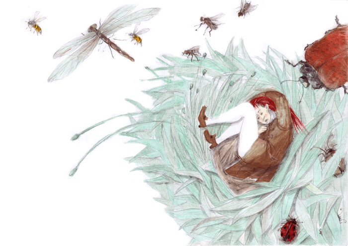 Иллюстрация Джонатан Свифт. Гулливер в стране великанов в стиле