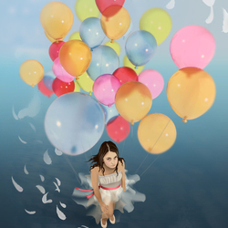 девочка, шары и мечты