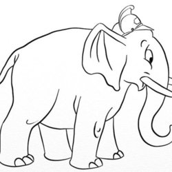 Слон для раскраски.