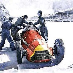 Pit Stop Alfa Romeo158 British GP 1950 J M Fangio