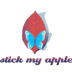  "Лист яблони" (проба для дизайна художественного логотипа-стикера на яблочную тему) 
