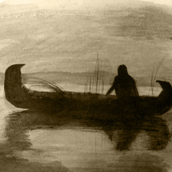 Индеец в каноэ