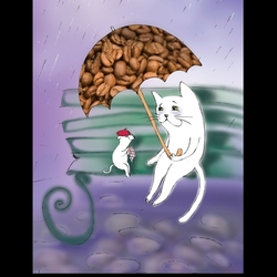 "Кофейная кошка" Иллюстрация к сборнику рассказов для детей 