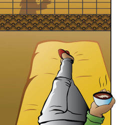 Иллюстрация к сказке "Дырка в сёдзи"