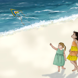 fly kite and girls.jpg