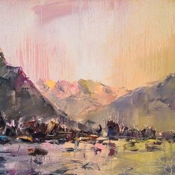 Побережье в лиловом свете