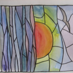 эскиз витража.море