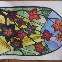 эскиз витража.цветы