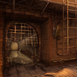 Эскиз туннеля в секретной лаборатории к игре "Тop Secret Finders"