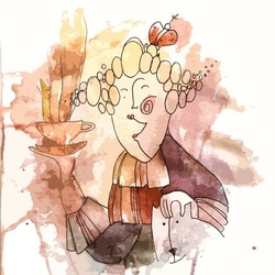 Иллюстрации на тему Екатерина Великая(Проектировалось как роспись на посуду)