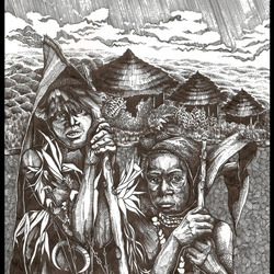 Папуа Новой Гвинеи, иллюстрация для книги о путешественниках