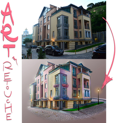 стилизованная ретушь домов для сайта элитной недвижимости