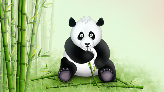 Панда и бамбук