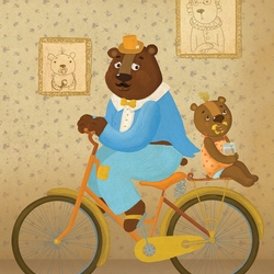 Медведи на велосипеде