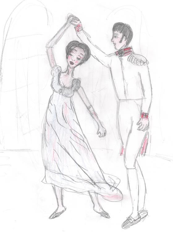 Иллюстрация Наташа и князь Андрей в стиле персонажи