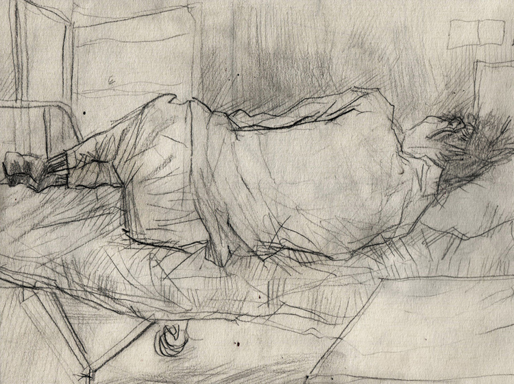 Иллюстрация Сонная Соната карандашом. Иванов спящие 2