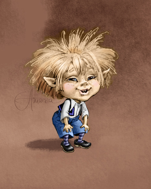 Иллюстрация кузя в стиле скетчи | Illustrators.ru