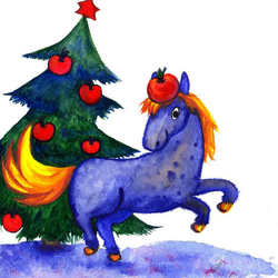 Лошадь с яблоком