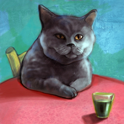 Кот и абсент