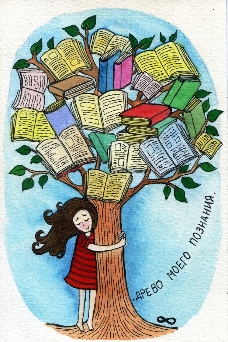 Книжное дерево в библиотеке
