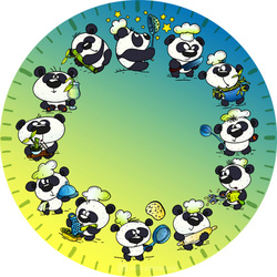 Часы - панда-повар