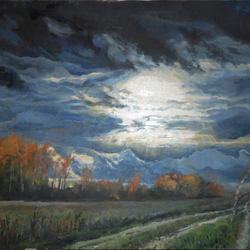 Поле и сердитое небо