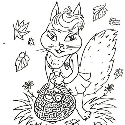 Белочка с корзинкой