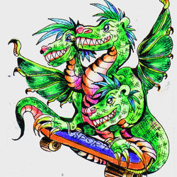 Дракон на скейте