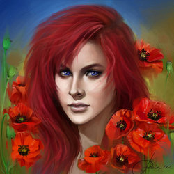 portrait with poppies.