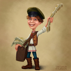 Персонаж. Продавец газет. Почтальон. Дореволюционный тип.