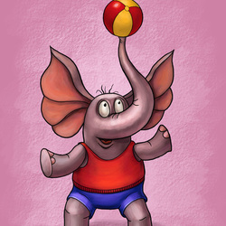 Детская иллюстрация. Слон.