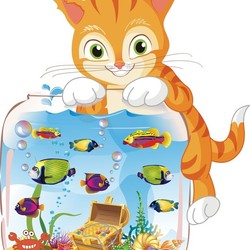 Кот с аквариумом