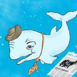 Дельфин  и газета