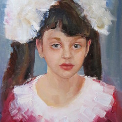 холст масло 30х50. портрет