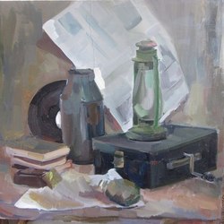 этюд. картон, масло 40х45