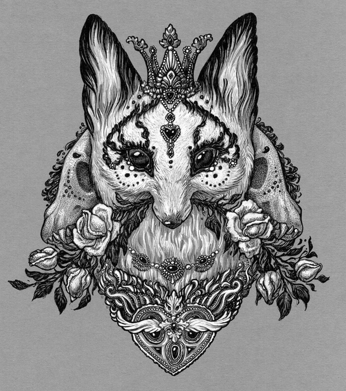 Лиса графика эскиз