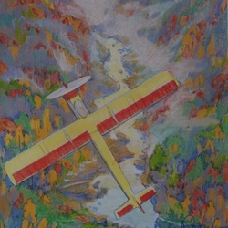 иллюстрация к стихотворению Барто "самолетик" . 2013г.