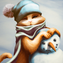 Зимний котик