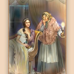 Иллюстрация к "Евгению Онегину" Татьяна и няня