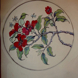 эскиз  для росписи  тарелок