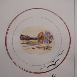 эскиз для росписи тарелок