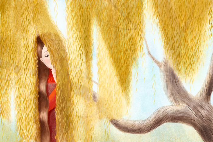 Иллюстрация ивушка в стиле классика | Illustrators.ru